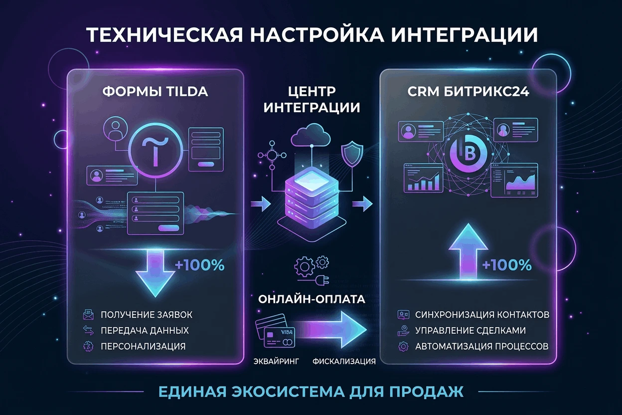 Техническая настройка: интеграция форм Tilda с CRM Битрикс24 и подключение онлайн-оплаты